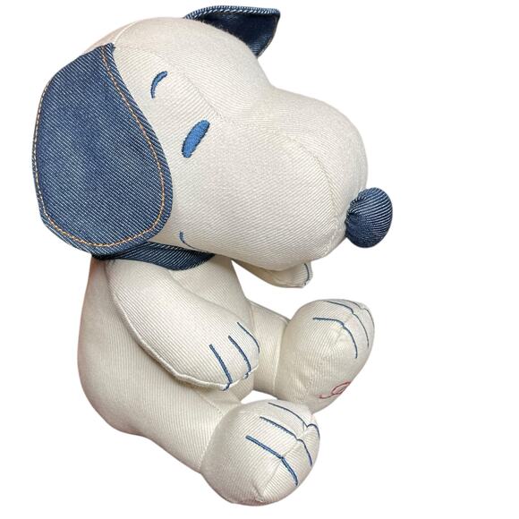 Snoopy Denim Plush Dog Peanuts American Eagle Stuffed Animal 8" Nursery Gift - Picture 2 of 10